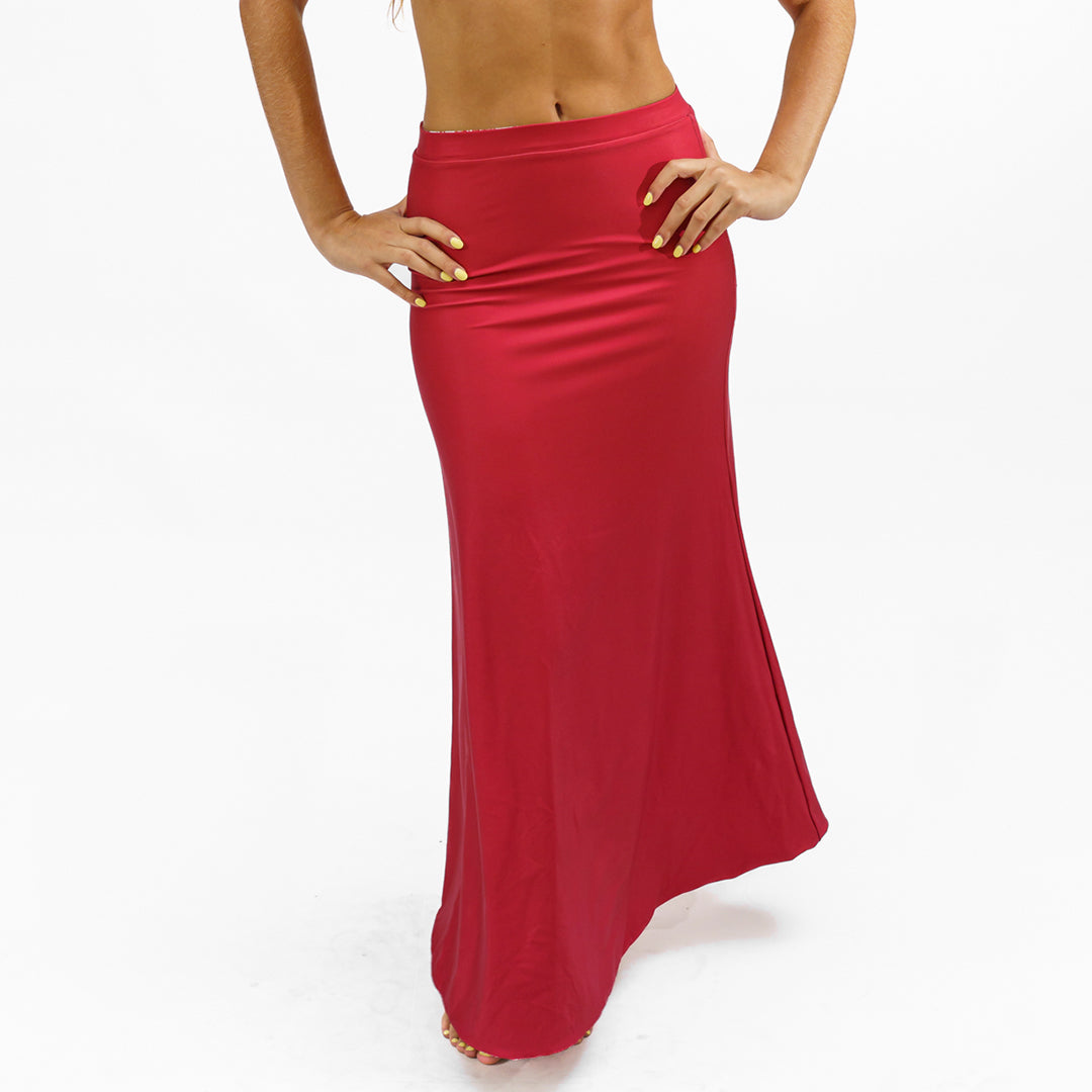 Long Skirt 'Red Scallop'